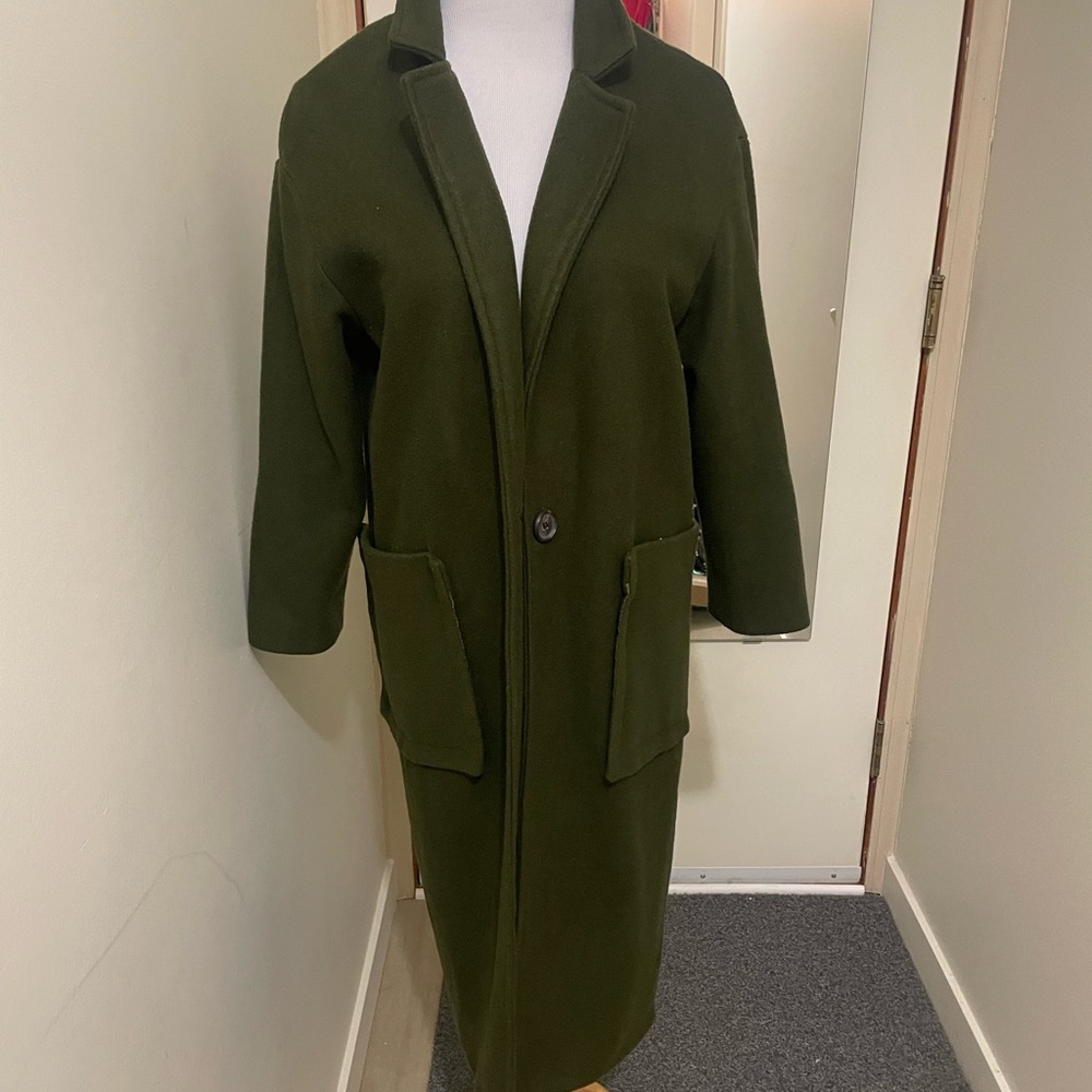 Korea Olive Green Women's Coat